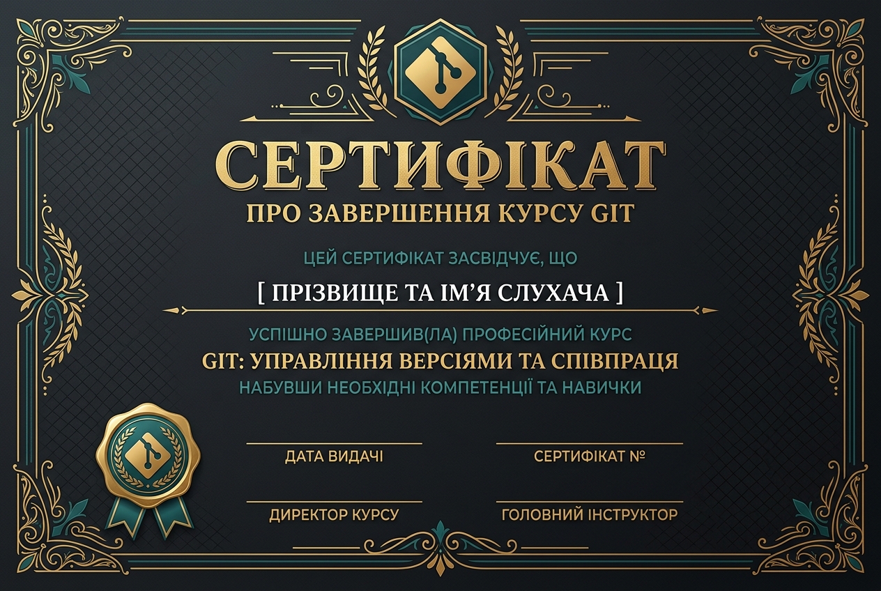 Сертифікат курсу Git